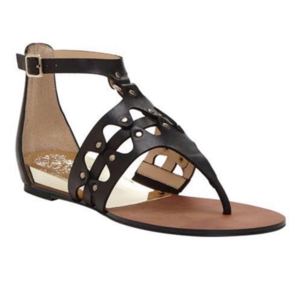 ❌SOLD❌Vince Camuto Black/Gols Sandals